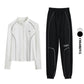 Women's 2-Piece Zipper Gym Set: High Waist Tracksuit & Jacket