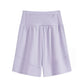 Women's High-Waisted Long Yoga Shorts with Pockets