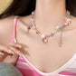 Colorful Candy Beaded Choker Necklace | Y2K Sweet Cute Short Clavicle Chain