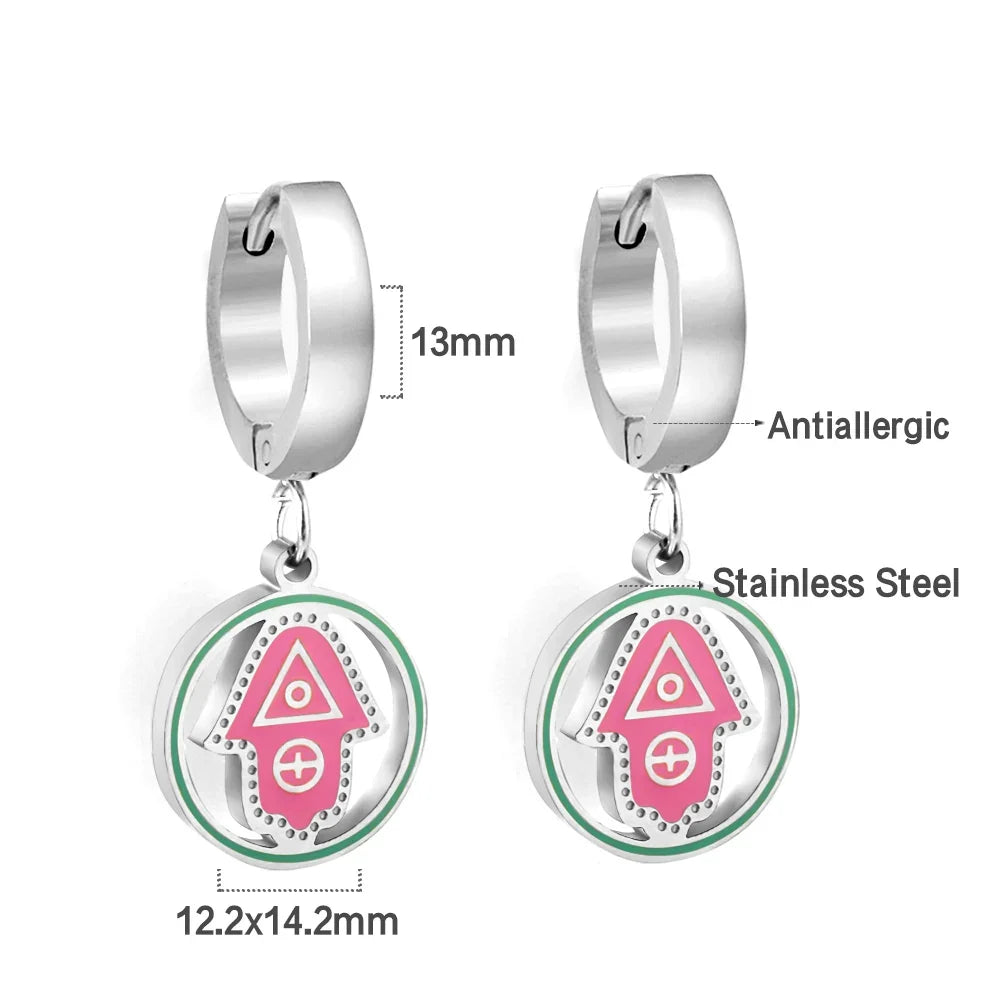 LUXUSTEEL Animal Hoop Earrings | Stainless Steel Drop Earrings for Women