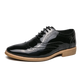 Hot Selling Luxury Gold Men's Business Dress Shoes in Europe America Glossy Brogue Shoes Men's Split Leather Shoes Free Delivery