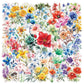 50 Transparent Flower Stickers | PET Decorative Craft Set for Journals and Notebooks