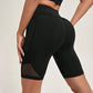 Women’s High Waist Mesh Yoga Shorts Tummy Control & Pockets