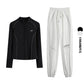 Women's 2-Piece Zipper Gym Set: High Waist Tracksuit & Jacket