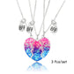 3 Pcs/set Best Friends Pendant Necklace For Woman Magnetic Adjustable Rainbow Daisy Lover Broken Heart Chain BFF Jewelry Gifts