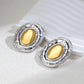 Oversize Glossy Round Circle Stud Earrings | Gold Plated Thick Hoop Jewelry