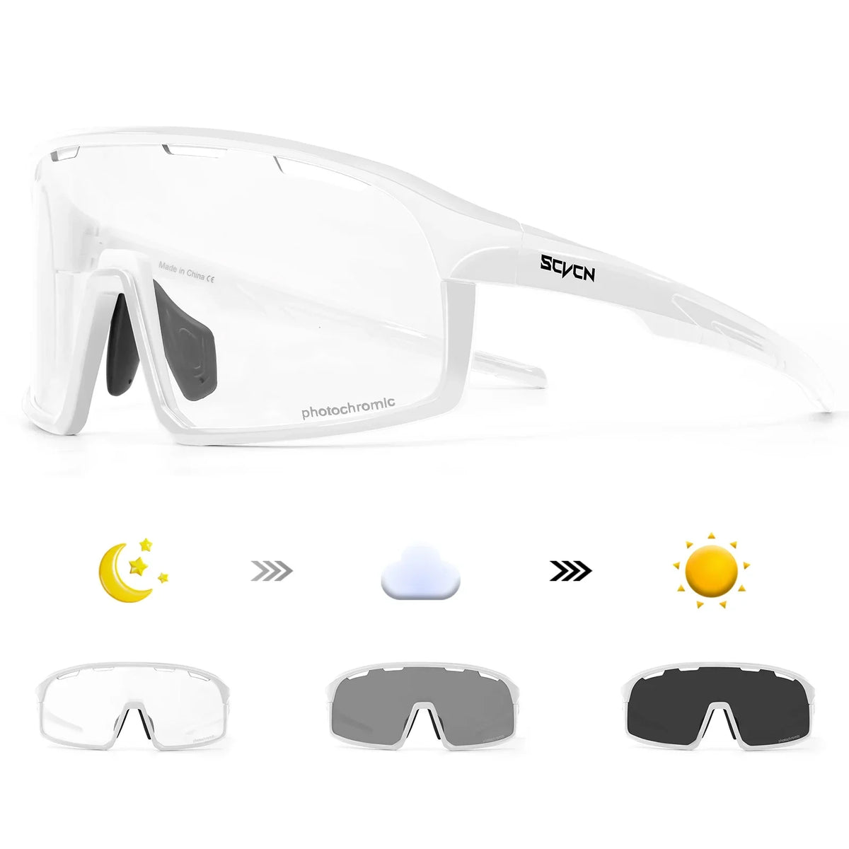 SCVCN Sports Photochromic Sunglasses Men Outdoor Bicycle Cycling Glasses Women Driving Bike Eyewear UV400 Climbing Goggles