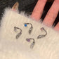 Silver Wing Stud Earrings | Crystal Rhinestone Pierced Earrings for Women
