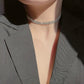 Simple Rhinestone Choker Necklace | Light Luxury Collarbone Chain for Women