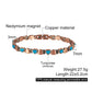 Vinterly Pure Copper Bracelet Magnetic Therapy 22cm Vintage Artificial Turquoise Benefits Chain Link Jewelry Blue Stones Magnets