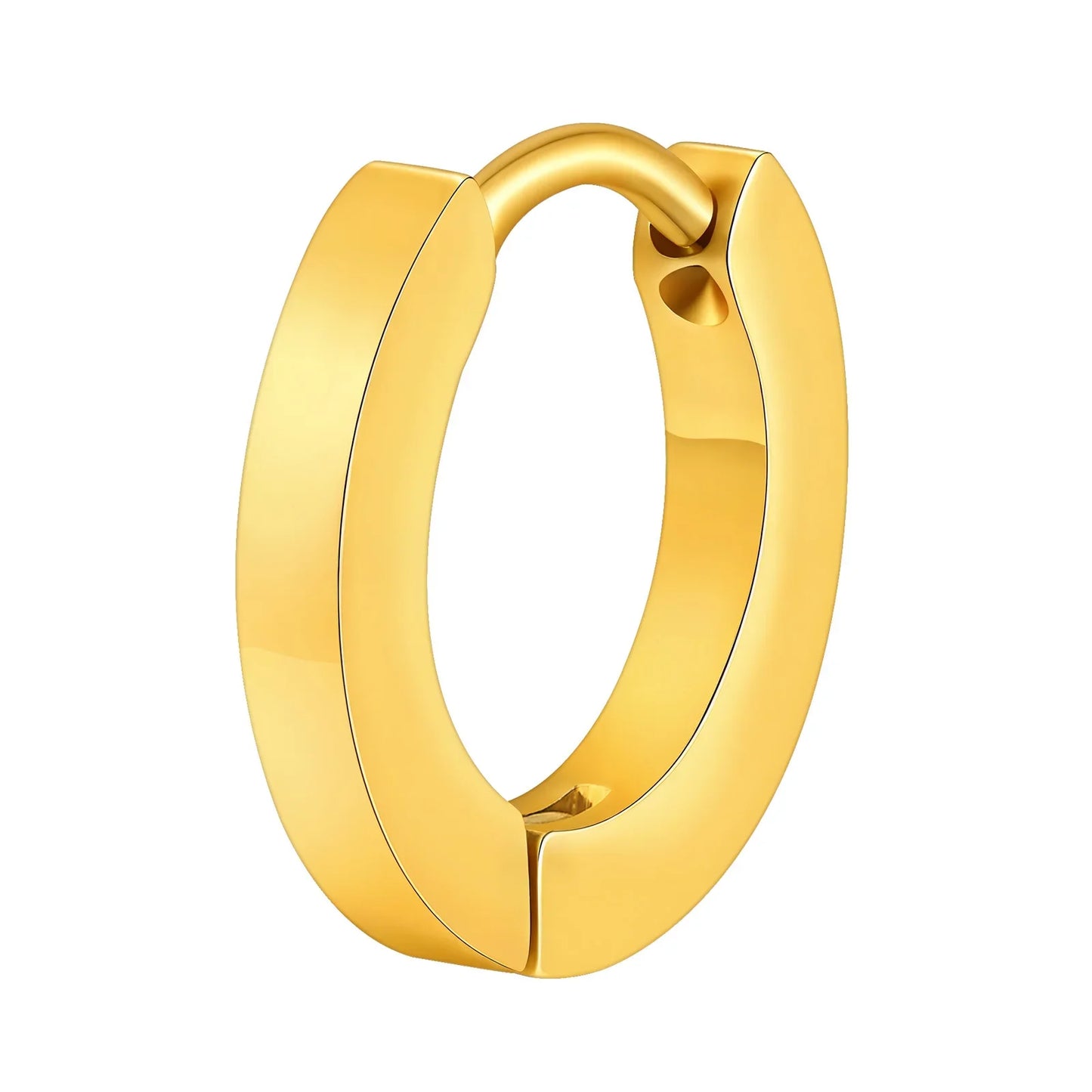 Vnox Small Hoop Huggie Earrings | Glossy Stainless Steel Minimalist Earrings for Women and Men