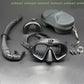 [C]Foldable Snorkel J-type Diving Mask With Camera Mount Tempered Glass Freediving Mask Snorkeling Set