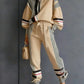Plus Size Striped Sweatshirt & Pants Set