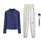 Women's 2-Piece Zipper Gym Set: High Waist Tracksuit & Jacket
