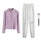 Women's 2-Piece Zipper Gym Set: High Waist Tracksuit & Jacket