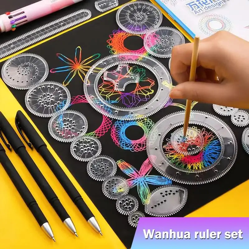 22pcs Drawing Toys Set | Geometric Ruler Mathematical Roulette Drawing Tools for Kids