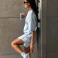 Women's Cotton Two-Piece Short Set Tracksuit