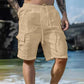 Men's Loose White Cargo Beach Shorts 2026