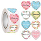Heart Thank You Stickers | Floral Decorative Sealing Stickers for Wedding Gift Packaging and Small Business Supplies