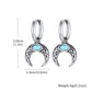 Vintage Moon Earrings for Men | Green Stone Stainless Steel Hoop Jewelry