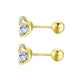 Stainless Steel Titanium Tragus Stud Earrings | 4 Prong Zircon Crystal Cartilage Jewelry