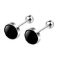 925 Sterling Silver Black Heart Star Stud Earrings | Small Round Earrings for Women