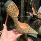 Red Sole Shoes High Heels Wedding Women Shoes Diamond Pumps  Heel 10cm Crystal Shoes Rhinestone Pointed Toe Glitter Party Heels