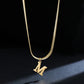 Gold Letter Initial Pendant Necklace | Stainless Steel Snake Chain Jewelry for Women