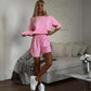 Women's Cotton Two-Piece Short Set Tracksuit