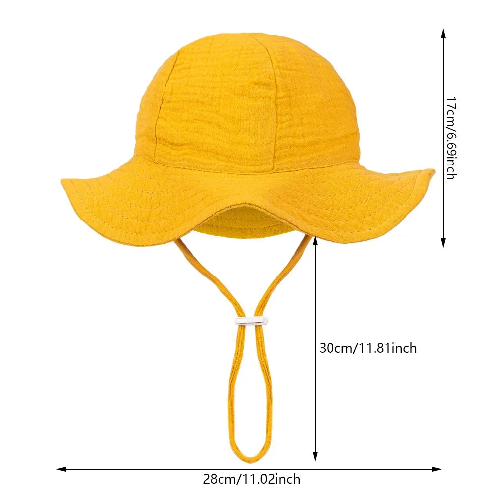 Baby Cotton Bucket Hat | Unisex Sun Protection Hat for Infants 3-12 Months