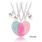 3 Pcs/set Best Friends Pendant Necklace For Woman Magnetic Adjustable Rainbow Daisy Lover Broken Heart Chain BFF Jewelry Gifts