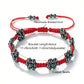 Handmade Red Rope Braided Bracelets Petal Shape Copper Beads Cluster Bangles for Women Men Friendship Couple Lucky Jewelry Gift
