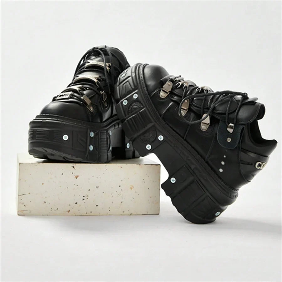 Embrace Your Rebellious Side Gothic Lace-Up Boots