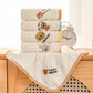 3-Pack/5-Pack Coral Velvet Cartoon Embroidered Small Square Towels, 25Cm*25Cm in Size, Can Be Used for Washing Face, Wiping Hands, and Are Absorbent and Quick-Drying