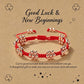 Handmade Red Rope Braided Bracelets Petal Shape Copper Beads Cluster Bangles for Women Men Friendship Couple Lucky Jewelry Gift