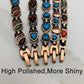 Vinterly Pure Copper Bracelet Magnetic Therapy 22cm Vintage Artificial Turquoise Benefits Chain Link Jewelry Blue Stones Magnets