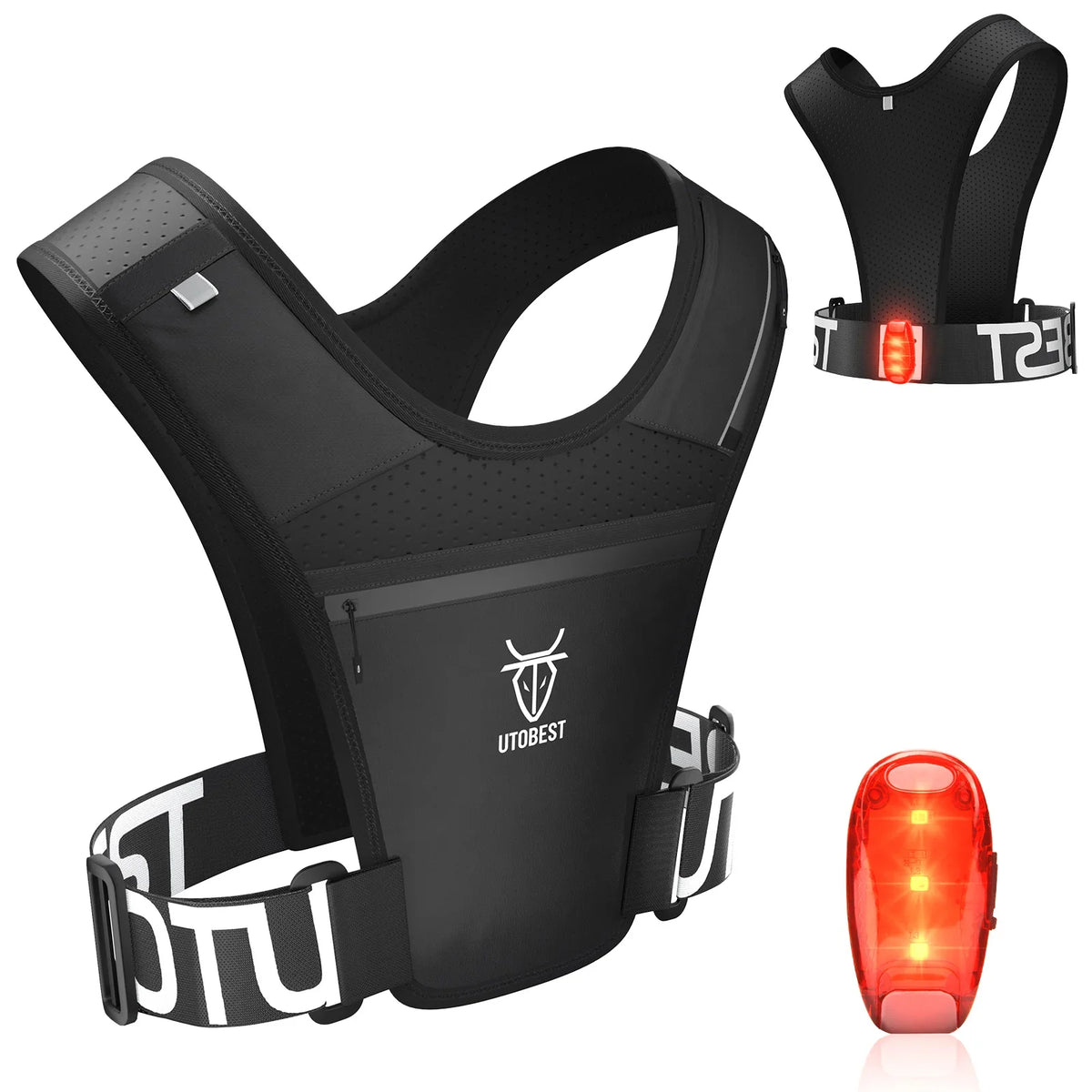 Running Vest with LED Light & Phone Holder for Training & Cycling