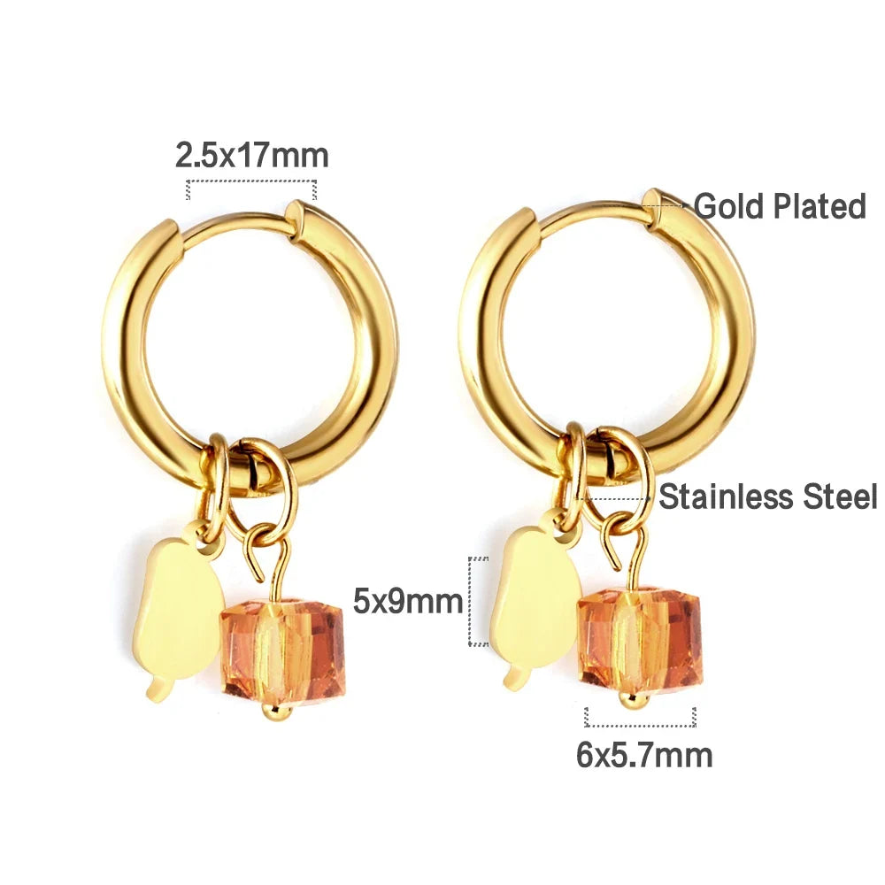 LUXUSTEEL Animal Hoop Earrings | Stainless Steel Drop Earrings for Women
