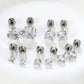 Surgical Steel Cubic Zirconia Stud Earrings | Unisex Screw-Back Earrings