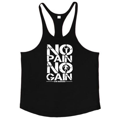 NO PAIN NO GAIN Gym Stringer Tank Top Men