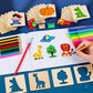 20pcs Montessori Kids Drawing Toys Wooden DIY Painting Stencils Set | Educational Craft Toy for Children