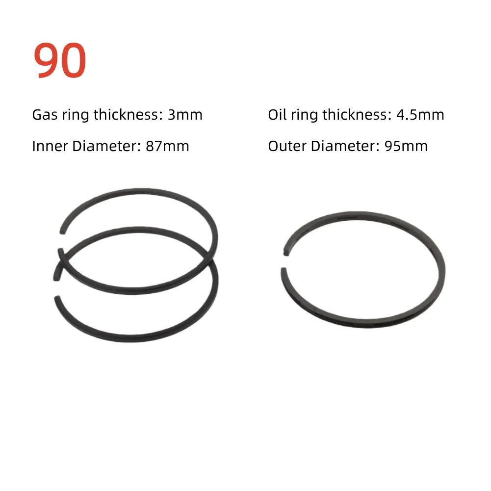 3pcs Piston Rings Set for Air Compressor | Pneumatic Cylinder Replacement Kit