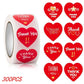 Heart Thank You Stickers | Floral Decorative Sealing Stickers for Wedding Gift Packaging and Small Business Supplies