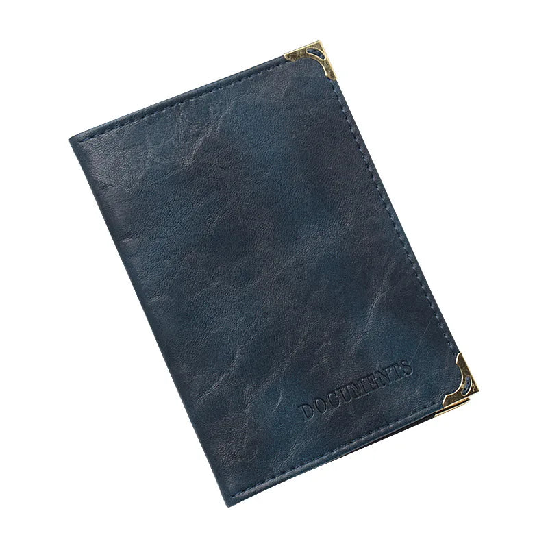 Vintage PU Leather Passport Holder Wallet | Unisex Travel Document Organizer