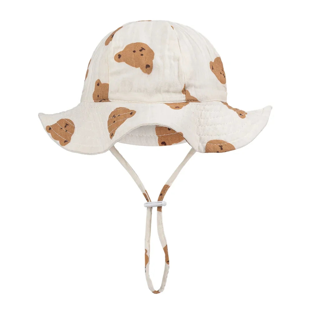 Baby Cotton Bucket Hat | Unisex Sun Protection Hat for Infants 3-12 Months