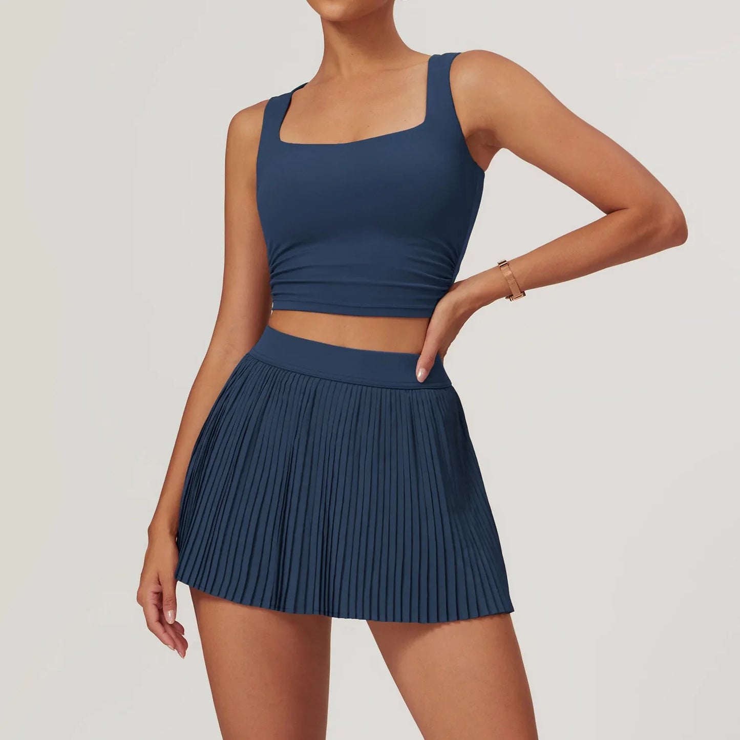 Women's 2 Piece Yoga Set Sports Bra & Short Skirt