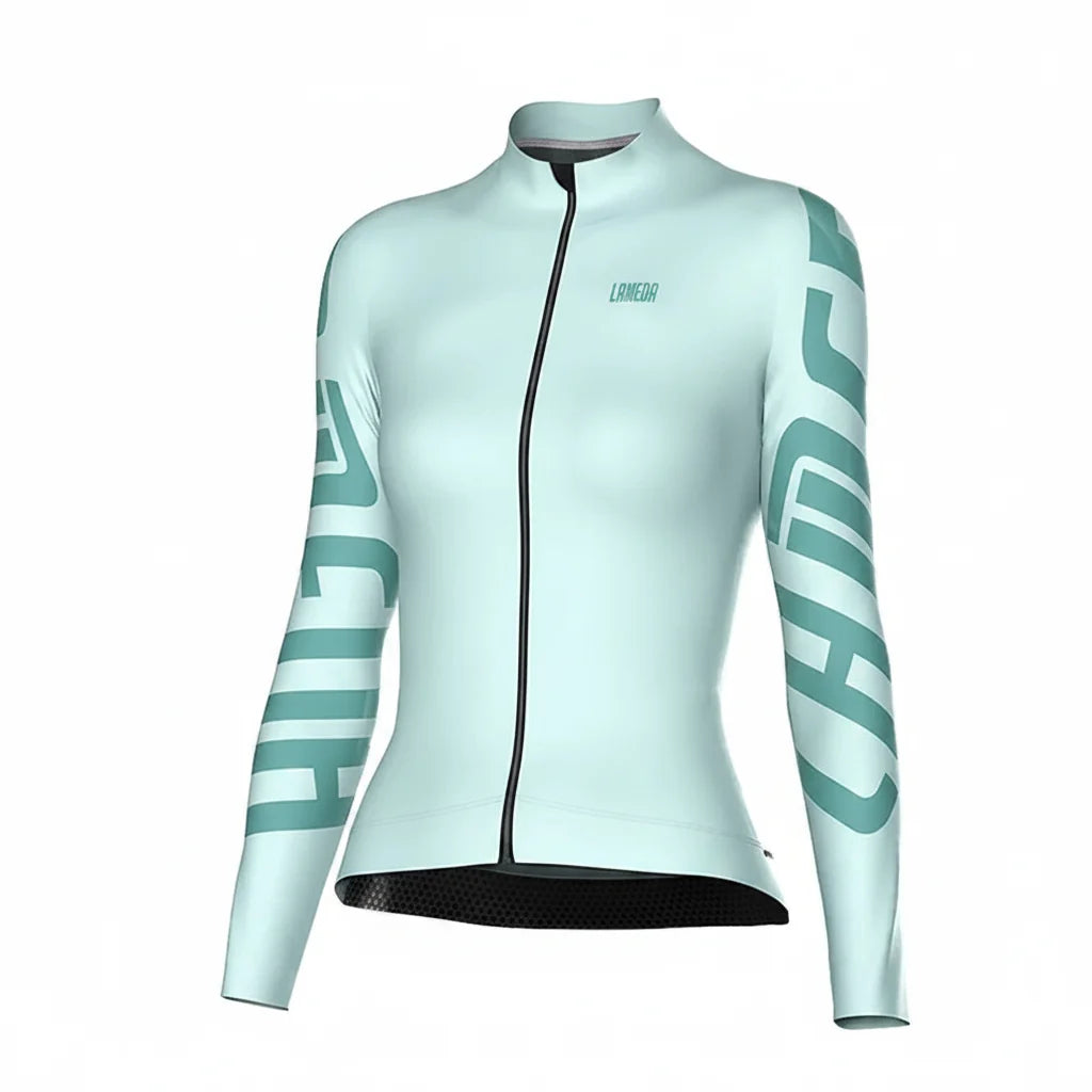Women's Thermal Fleece Cycling Jersey Long Sleeve Winter Top