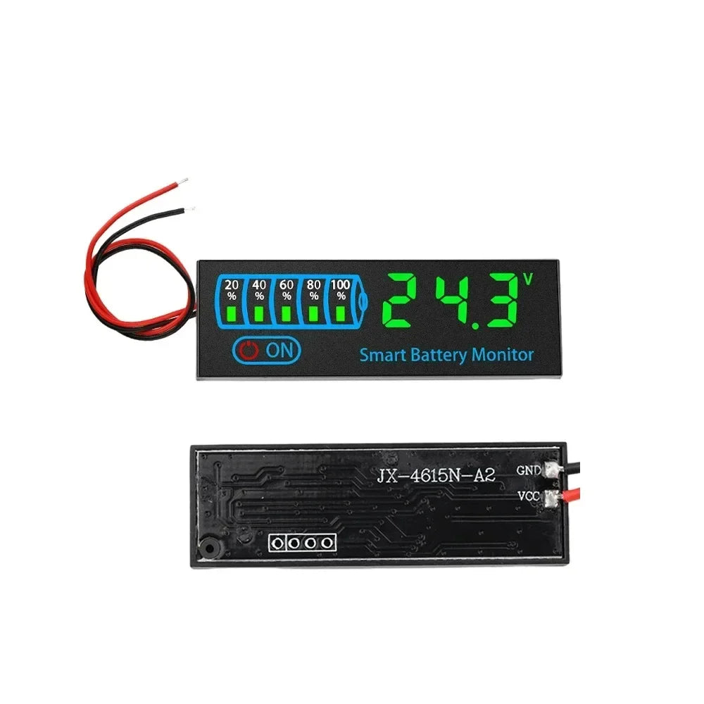 LED Voltage and Battery Capacity Display Board | DC 7-55V Universal Smart Battery Charge Indicator with Low Voltage Alarm