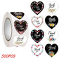 Heart Thank You Stickers | Floral Decorative Sealing Stickers for Wedding Gift Packaging and Small Business Supplies