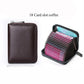 Business Card Holder Wallet | PU Leather Credit Card Case with Zipper Closure